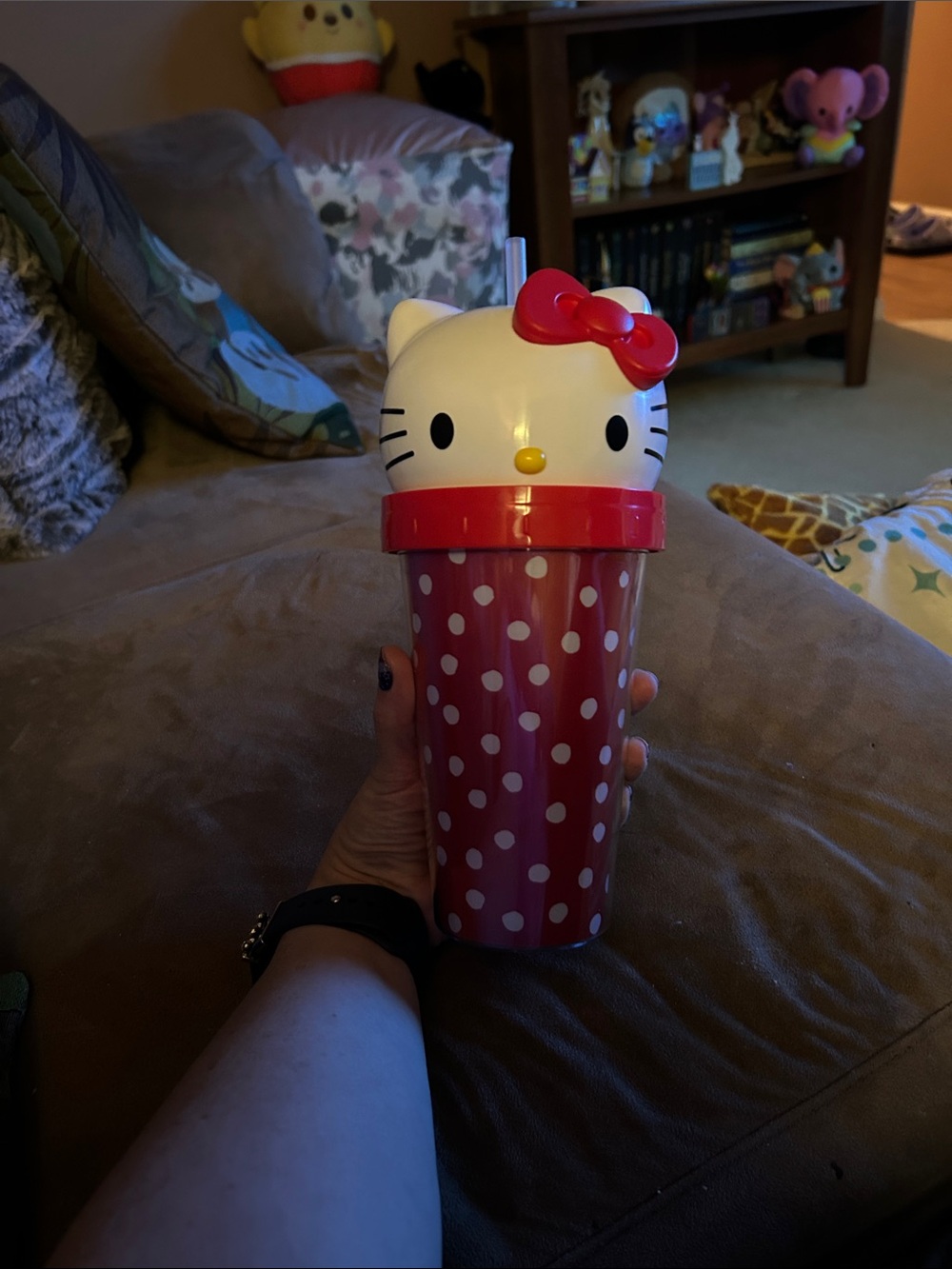 Hello Kitty Red and White Polka Dot Travel Cup with Bow